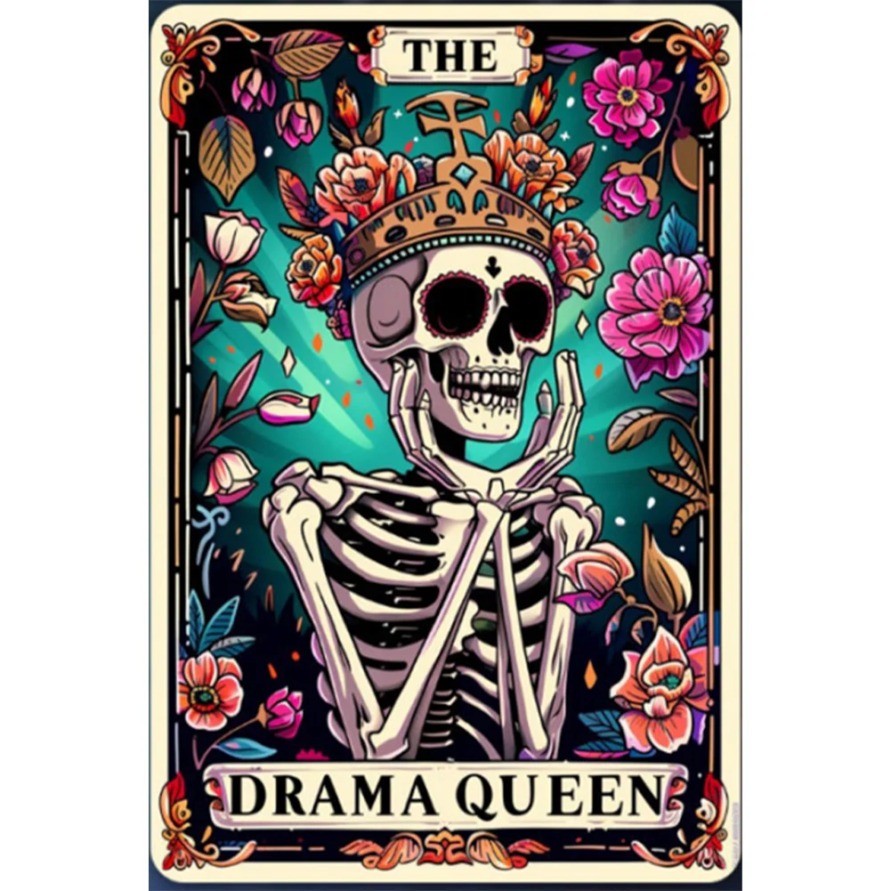 Partial AB Diamond Painting - Full Round Drill - Queen Skeleton(Canvas|45*65cm)