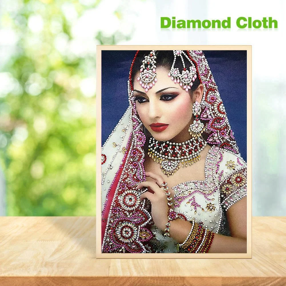 Diamond Painting - Special Shaped Drill - Indian Beauty(30*40cm)