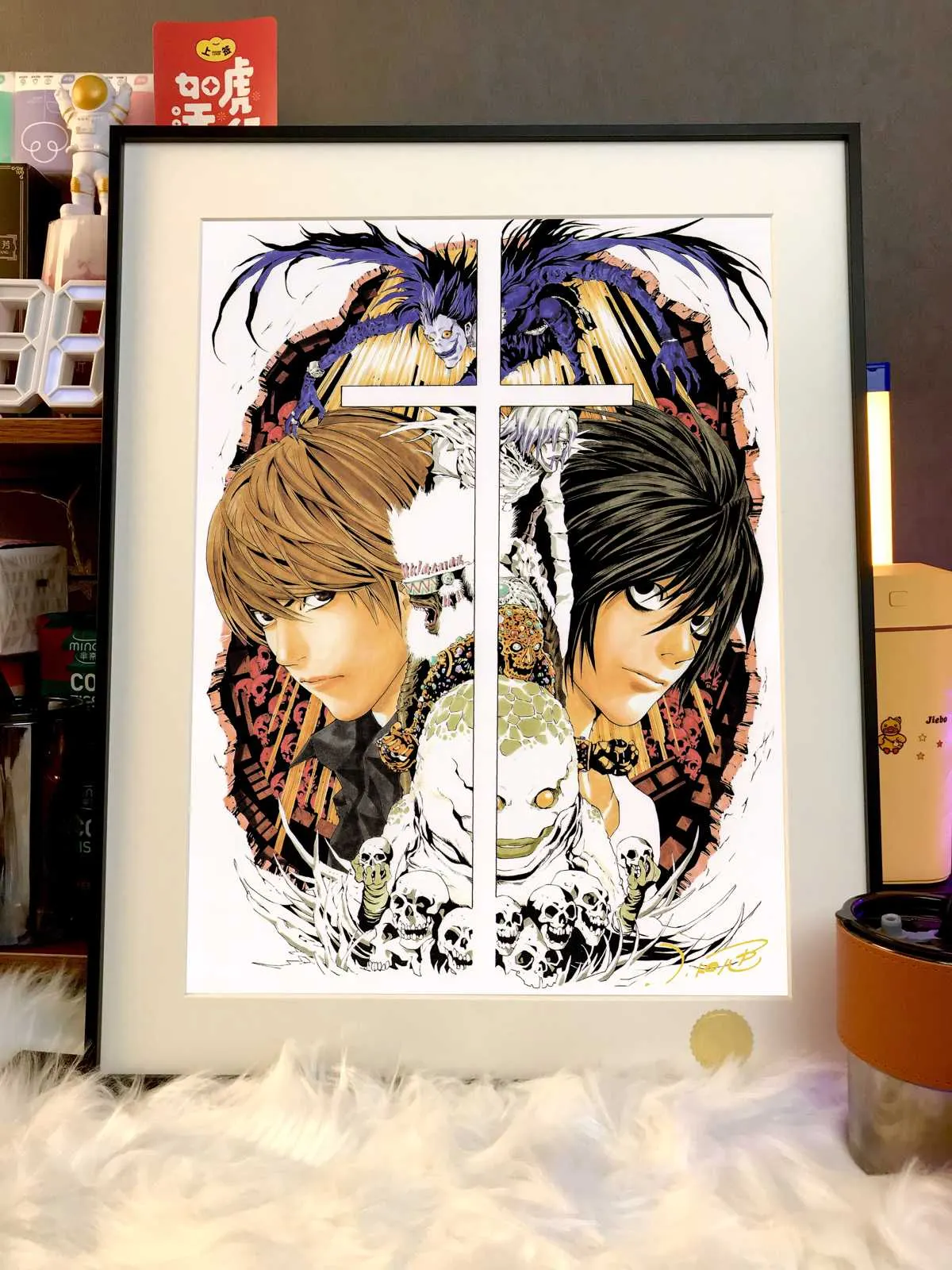L & Light Yagami & Ryuk Decorative Painting - Death Note