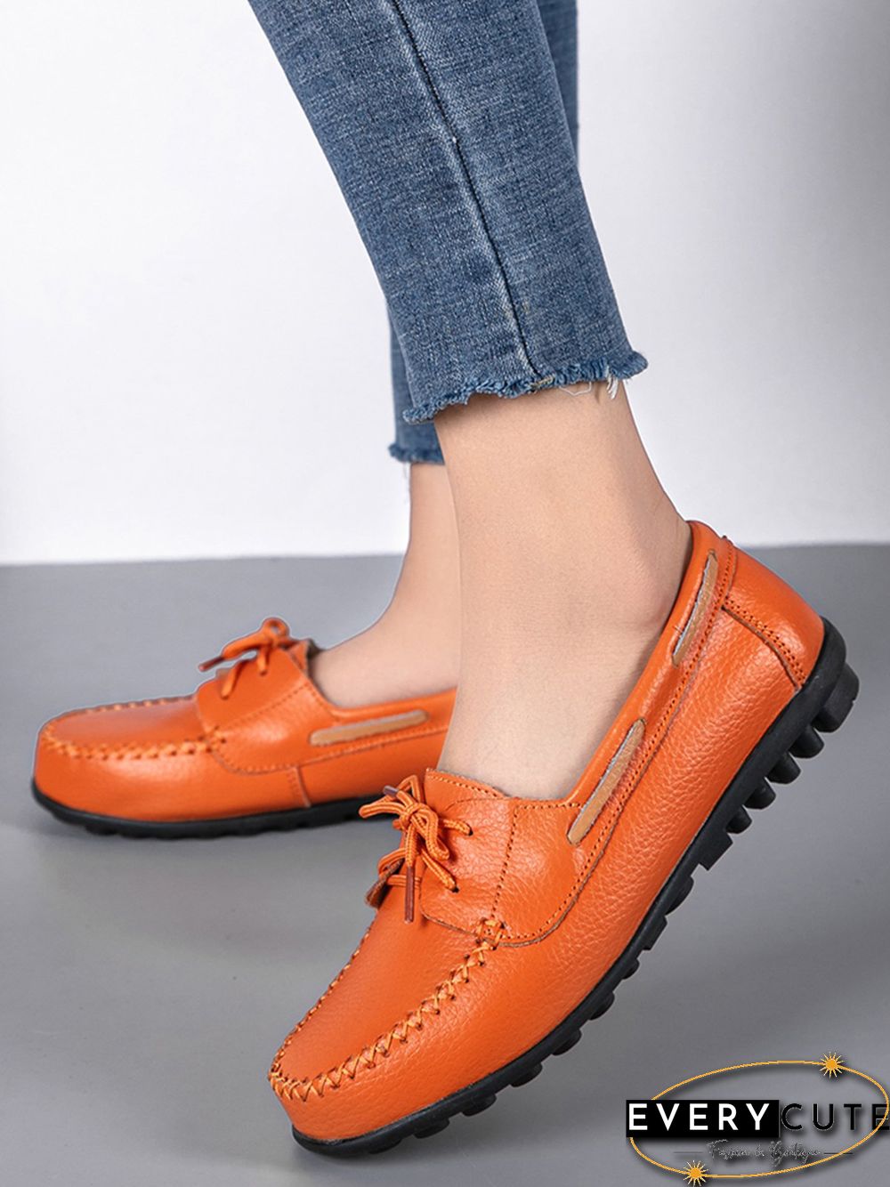 Retro Casual Simple Lace-up Flat Shoes