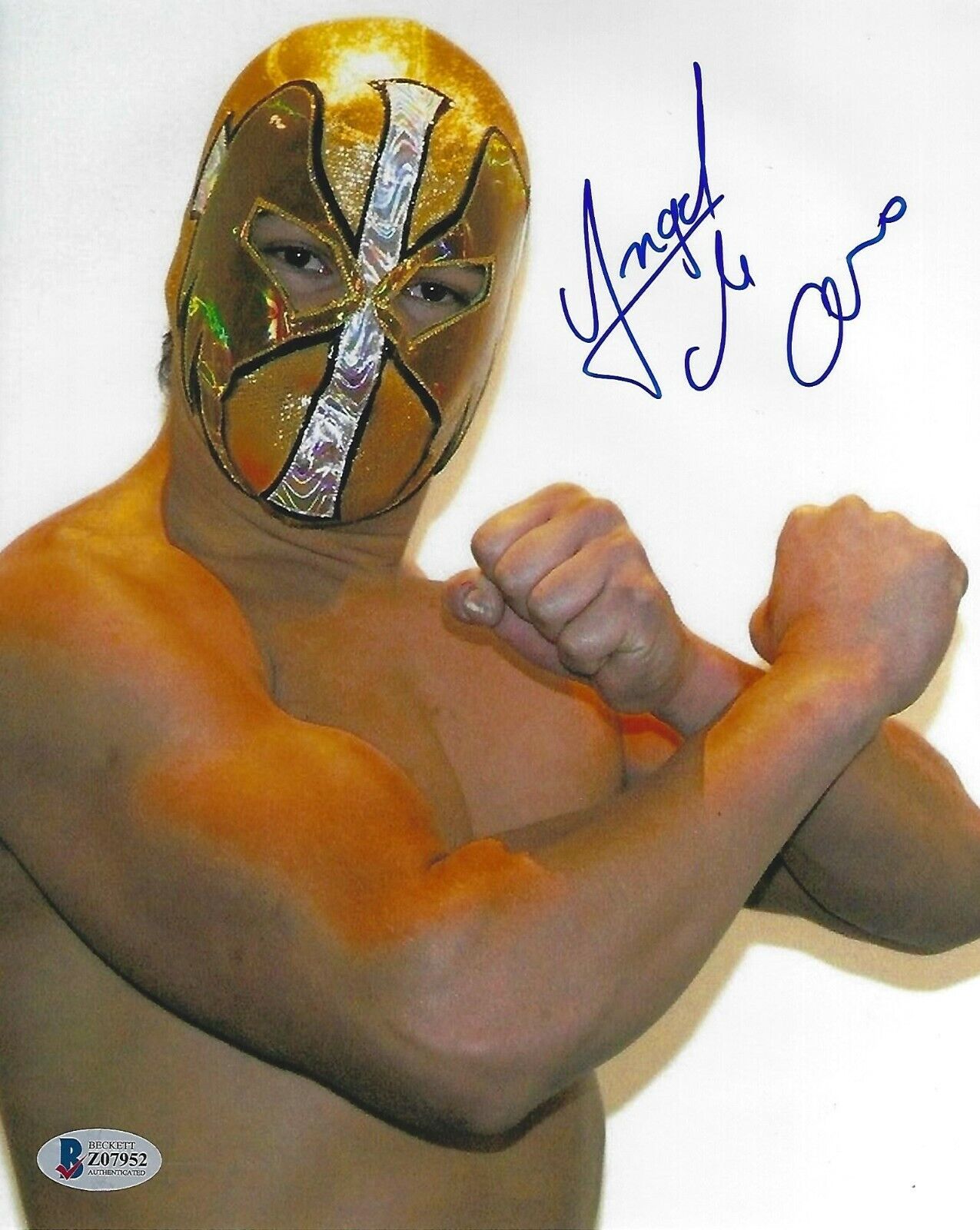 Angel de Oro Signed 8x10 Photo Poster painting BAS COA CMLL Lucha Libre NJPW Picture Autograph 1