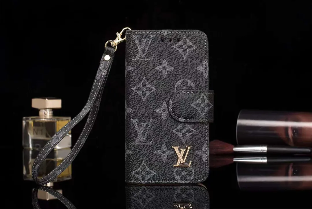 LV Monogram Canvas Wallet Apple iPhone Case Samsung Galaxy Checkerboard Canvas Holster