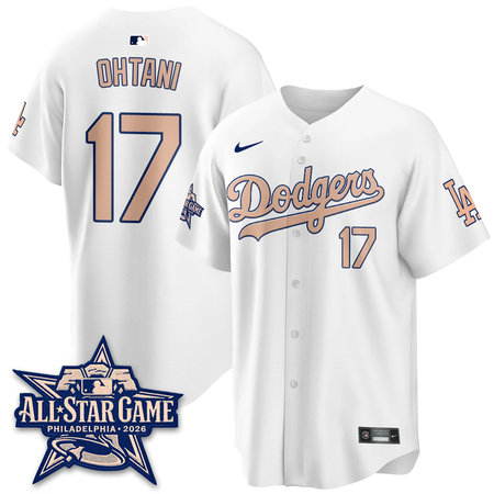 Men's Los Angeles Dodgers #17 Shohei Ohtani White 2026 MLB All-Star Jersey