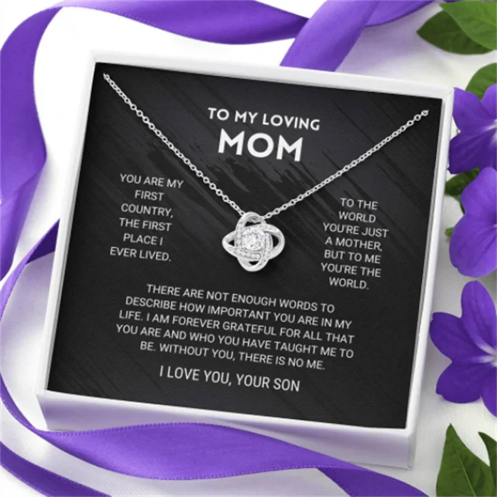 ❤️Mother's Day Sale❤️Mom - You're The World - Love Knot Necklace