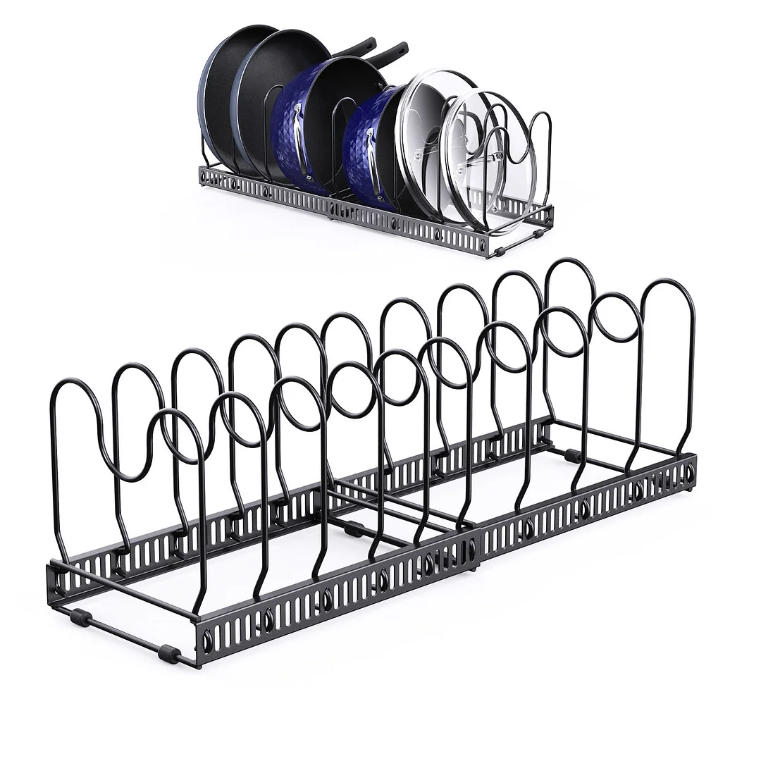 10 Adjustable Dividers Expandable Pans Organiser Rack