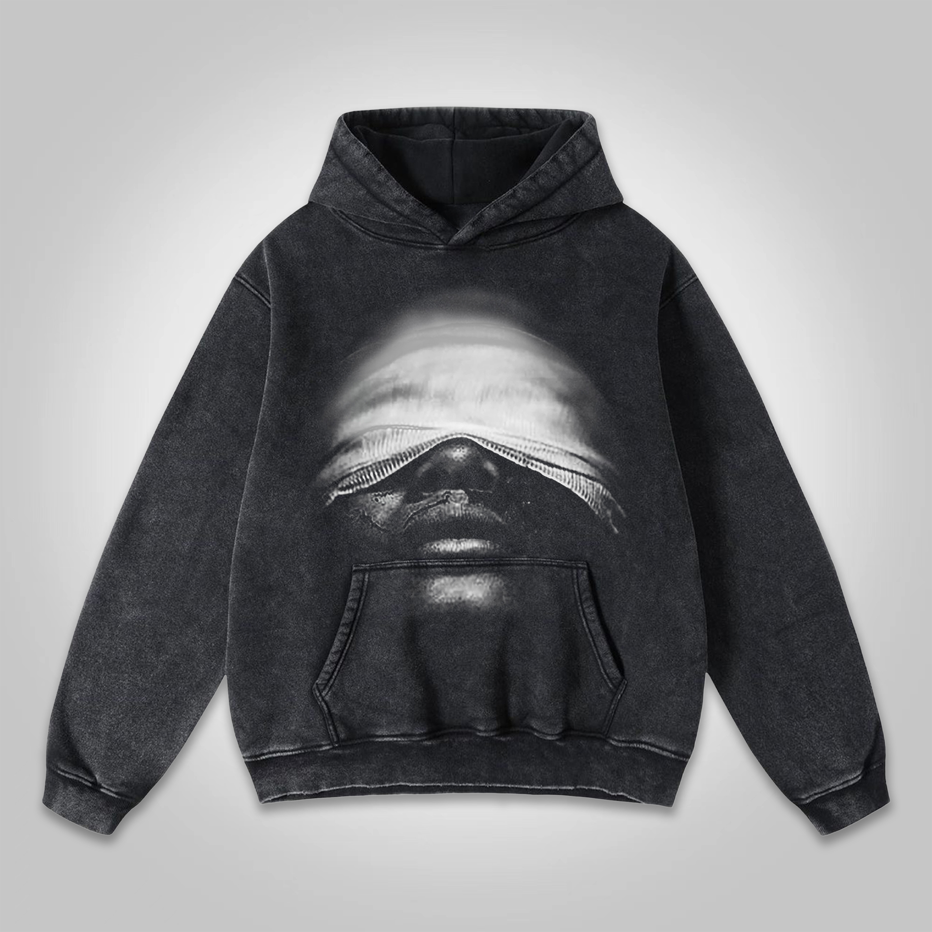 Vintage Mummy Portrait Graphic Washed Hoodie