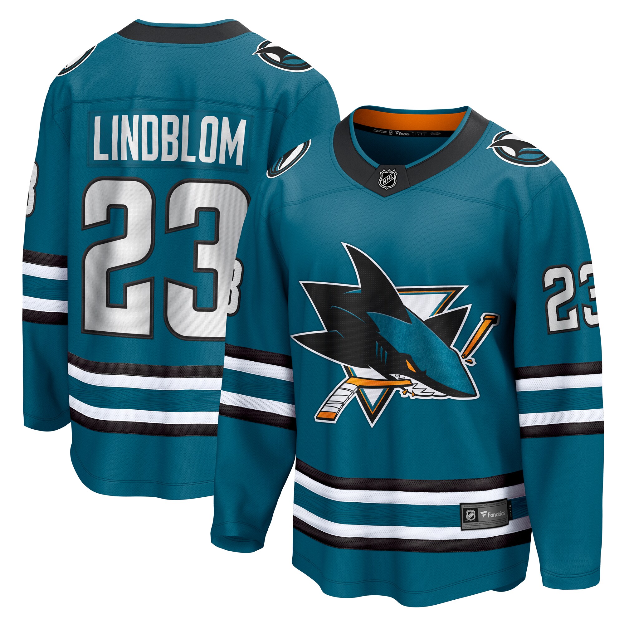 Oskar Lindblom San Jose Sharks Fanatics Home Breakaway Jersey &ndash; Teal mysite