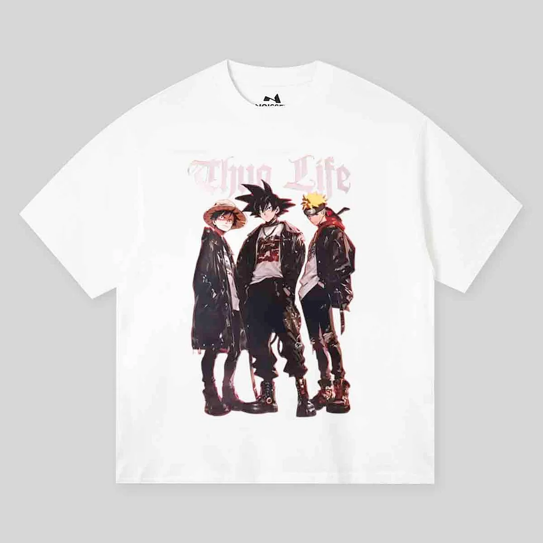 Thug Life Goku Lu Na Anime Printed Oversized T-shirts