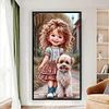 (40*70cm)Little Girl and Dog - Full Round Drill Diamond Painting