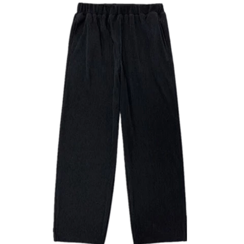 pornhint Pornhint Pleated Straight Pants Men's Fashion Elastic Waist Casual Pants Men Streetwear Loose Ice Silk Trousers Mens Wide Leg Pants S-2XL