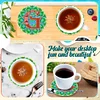 2Pcs/set Diamond Painting Letter Coaster Cup Cushion Home Decor