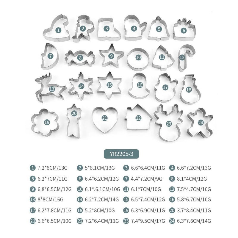 Christmas Casual Cute Christmas House Christmas Tree 430 Stainless Steel Kitchen Molds 1 Set