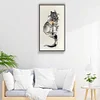 Ink Architectural Cat-Full Embroidery 2 Strands 18CT Counted Cross Stitch-30*55CM