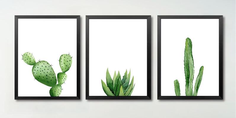Plant 3 Piece Wall Painting Art Picture Paint Canvas Home Decor Unframed