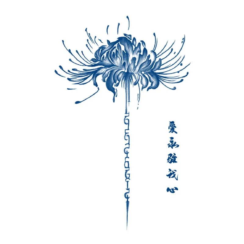 Semi-permanent Waterproof Temporary Tattoo Sexy flowers Body Art Tattoo Sticker Full Fake Tatoo Women Men