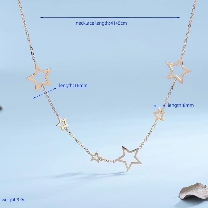 Casual Classic Style Star Titanium Steel 18K Gold Plated Plating Necklace