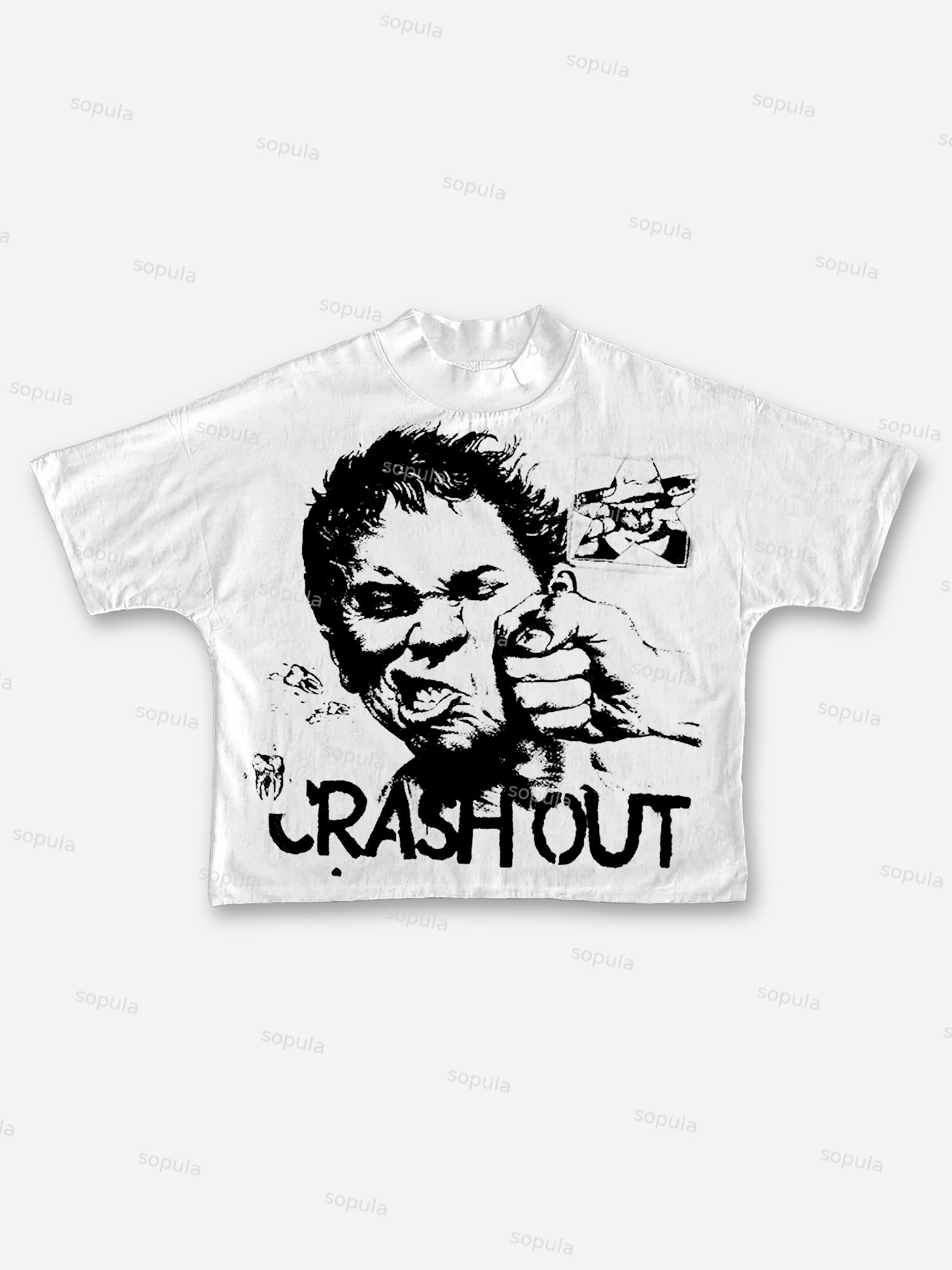 Crashout Portrait Graphics Cropped T-shirt - Sopula｜Premium Graphic Tees & Graphic Clothing