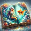 (Multi Style)Mermaid In The Book-Full Embroidery 3 Strands 11CT Stamped Cross Stitch-50*50CM