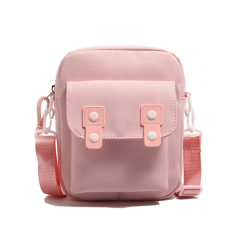 Women’s Nylon Solid Color Basic Square Zipper Crossbody Bag