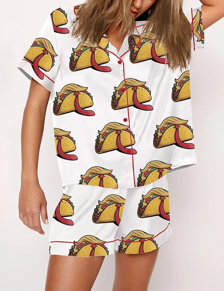 Women's Funny TACO He Always Chickens Out Political Humor Pajama Set