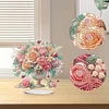 [Stock limité - Bricolage 5D]Ornement de bureau de vase rose-simple côté perceuse-diamant