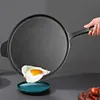 30cm Cast Iron Egg Frying Pan Non-stick & Lug Handle Pancake Skillet Household