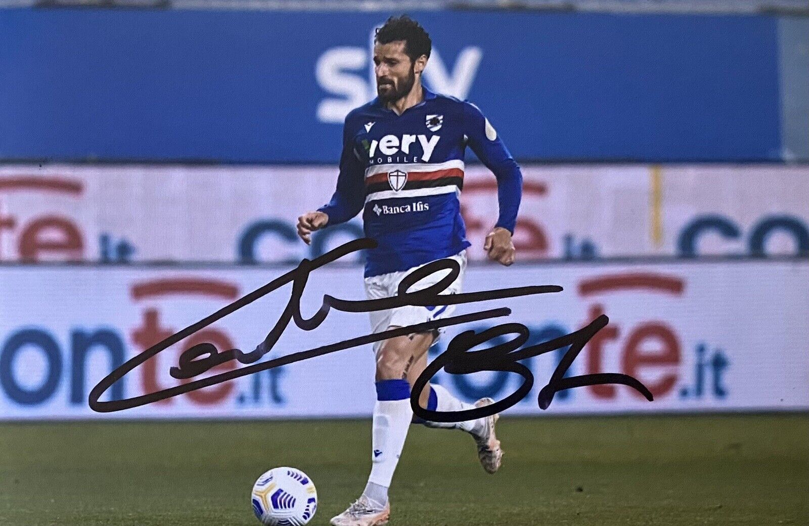 Antonio Candreva Hand Signed Sampdoria 6X4 Photo Poster painting 2