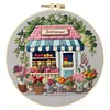29x29cm DIY Cotton Embroidery Kit with Embroidery Hoop Pre-Printed Pattern Needlework Handmade Landscape Hand Stitch Kit for Craft Lover Gift