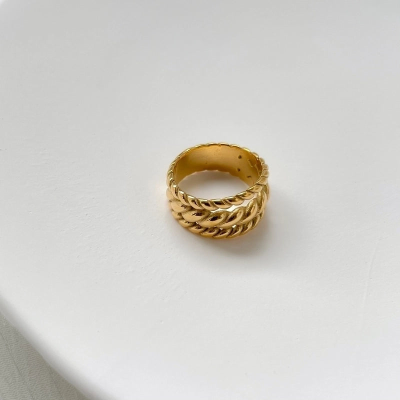 Minimalist Geometric Titanium Steel Plating Open Ring