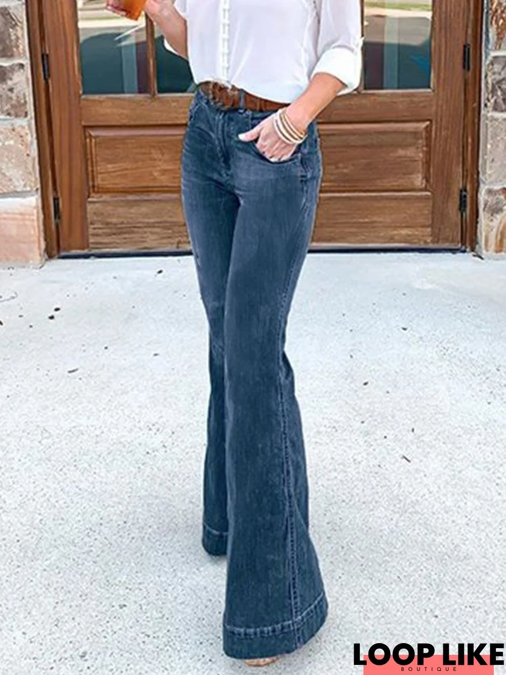 High Waist Stretchy Bell Bottom Jeans Pants
