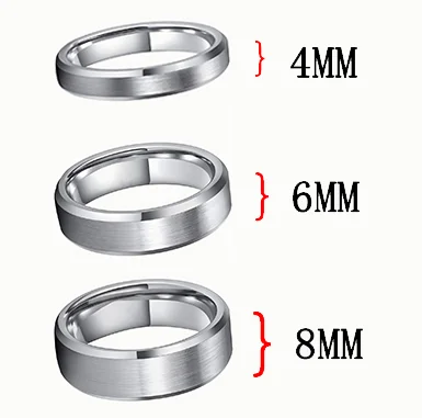 Beveled Edges Laser Etched Tungsten Carbide Rings Sliver Aries Couple Wedding Bands 4MM 6MM 8MM