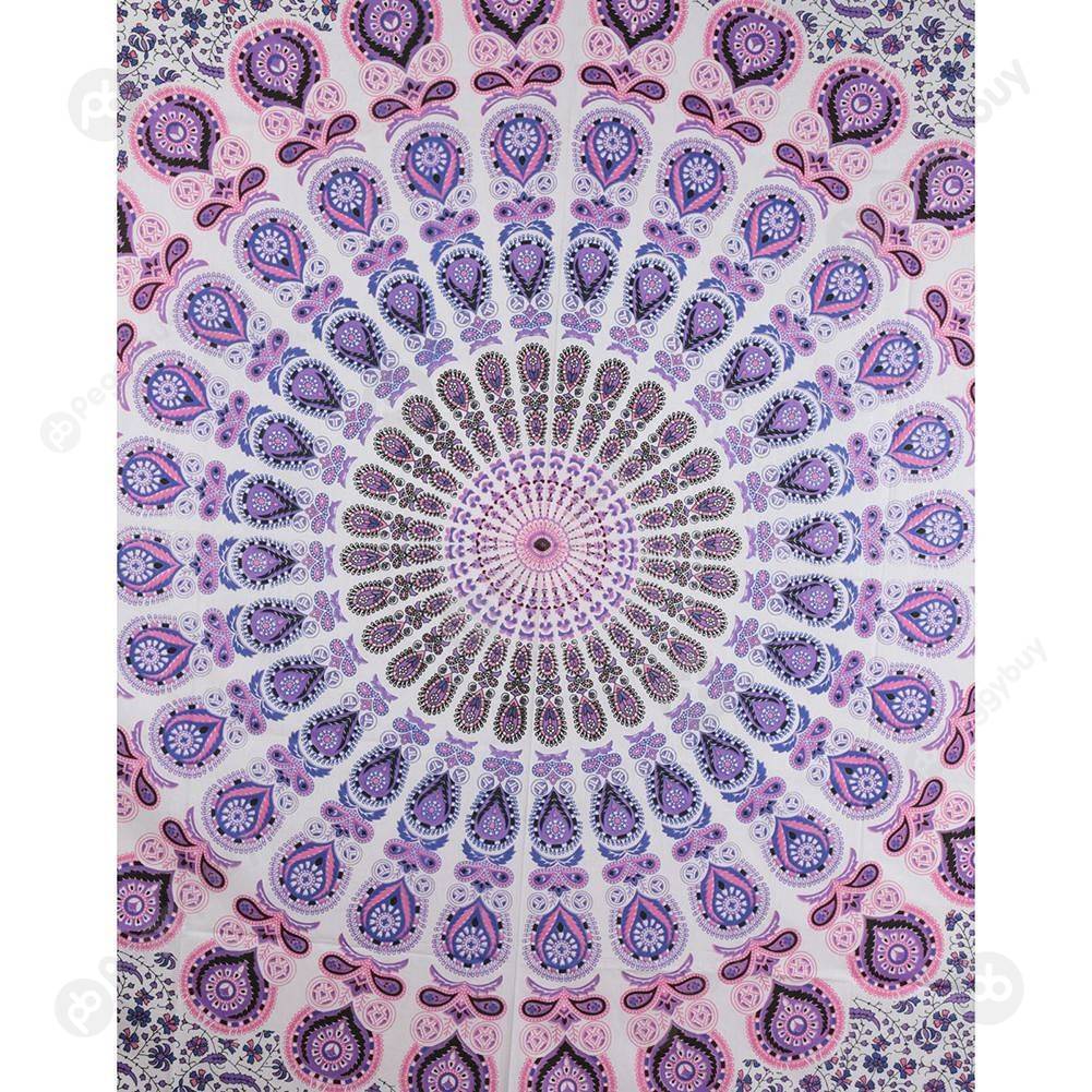 

Boho Geometric Pattern Carpet Mat Sleeping Blanket Tapestry (L Mandala10, 200*150cm, 501 Original