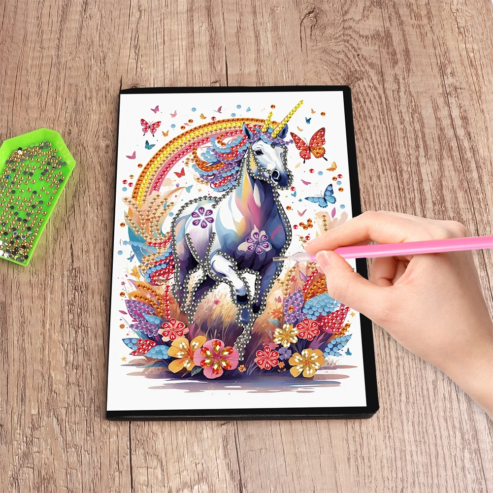 DIY Horse Special Shaped Diamond Painting Diary Book 50 Pages for Adults Kids