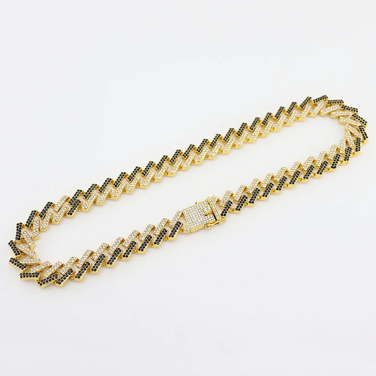 15MM Iced Out Chain Prong Cuban Link Chain Hiphop Necklaces 6 Colors-VESSFUL