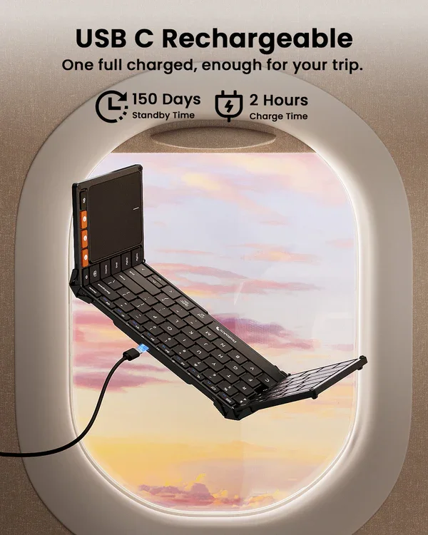 Tastatură Bluetooth pliabilă (cu touchpad) - o nouă alegere pentru biroul portabil!B