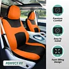 FH Group Full Set Cloth Car Seat Covers , Universal Fit combo, Low Back Front Seat Covers, Airbag Compatible, Split Bench Rear Seat, Washable Seat Cover for SUV,Sedan,Van Orange