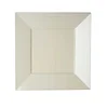 10 Pack | 8" Glossy Ivory Square Plastic Dessert Appetizer Plates With Wide Rim