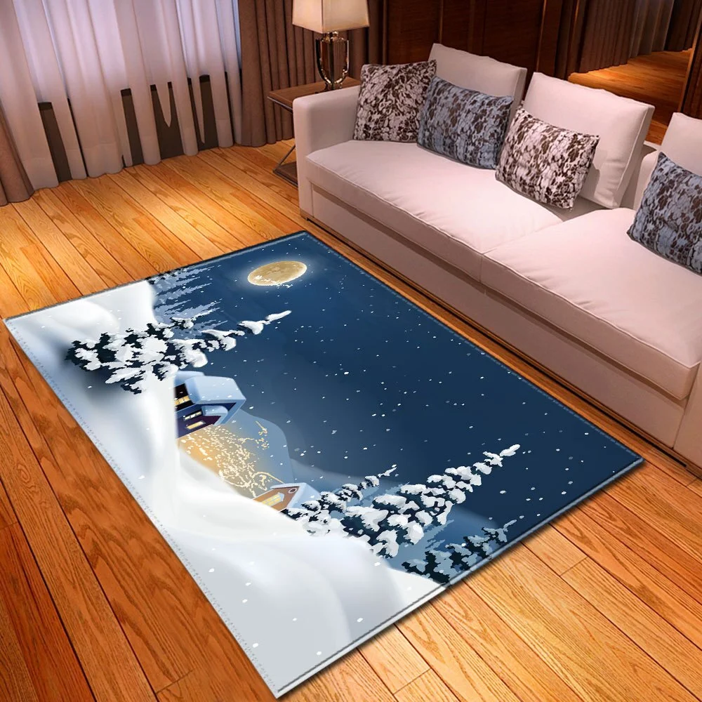 Carpet For Living Room Christmas Bedroom Bedside Decorative Carpet Home Children Hallway Anti-Slip Floor Mat Kids Room Large Rug