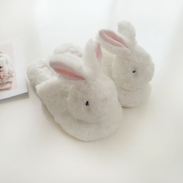 Winter Cartoon Cotton Slippers Womens Indoor Warm Silky Plush Home Shoes Adorable Bunny Rabbit Slipper - Shop Trendy Women's Fashion | TeeYours