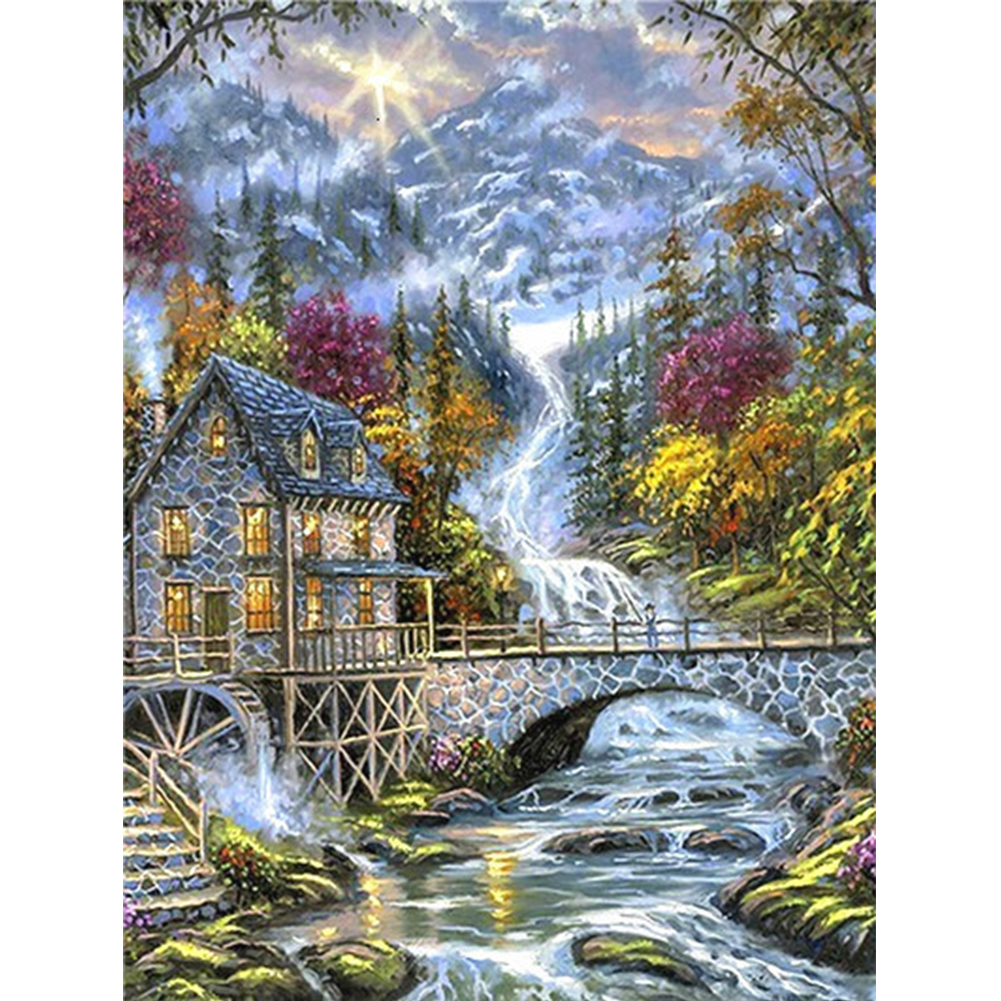 

40*50CM - Square Drill Diamond Painting - Waterfall, 501 Original