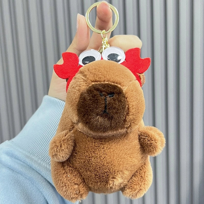 Cute Animal Fruit Capybara Plush Valentine’S Day Unisex Keychain
