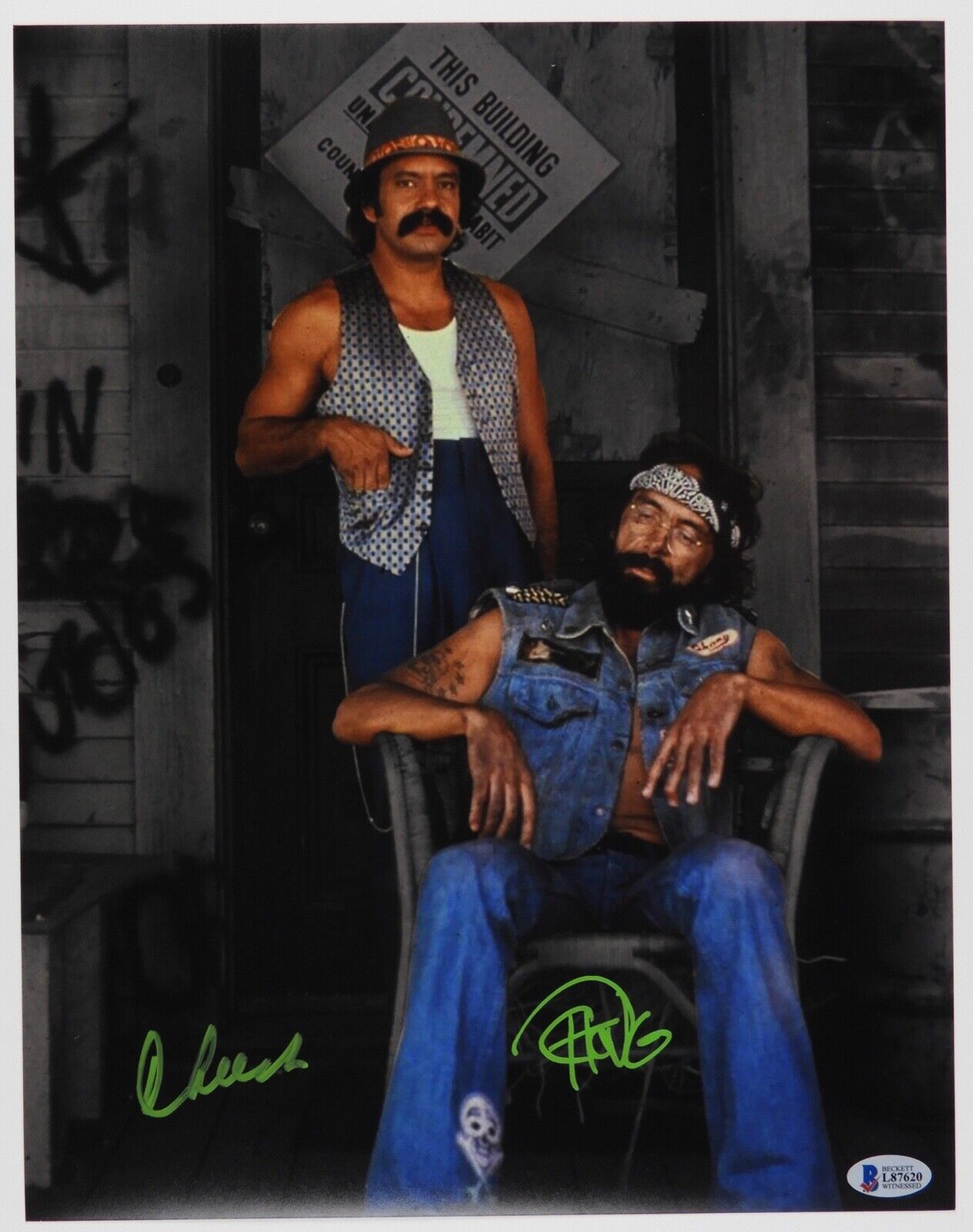 Cheech And Chong Autograph Beckett 11 x 14 Signed Photo Poster painting