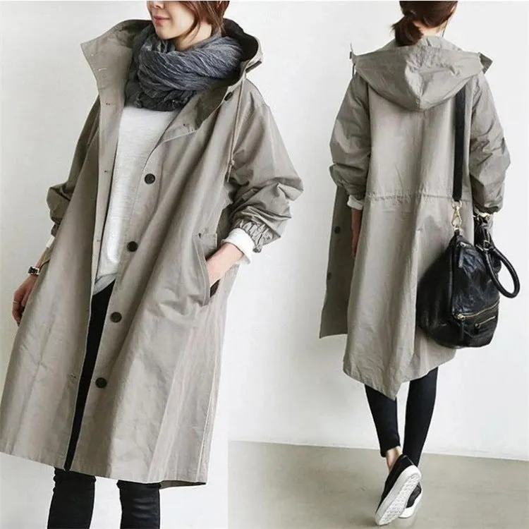 Brownm Autumn Windbreaker Mid-length Small Temperament Waist-controlled Women's Woolen Coats