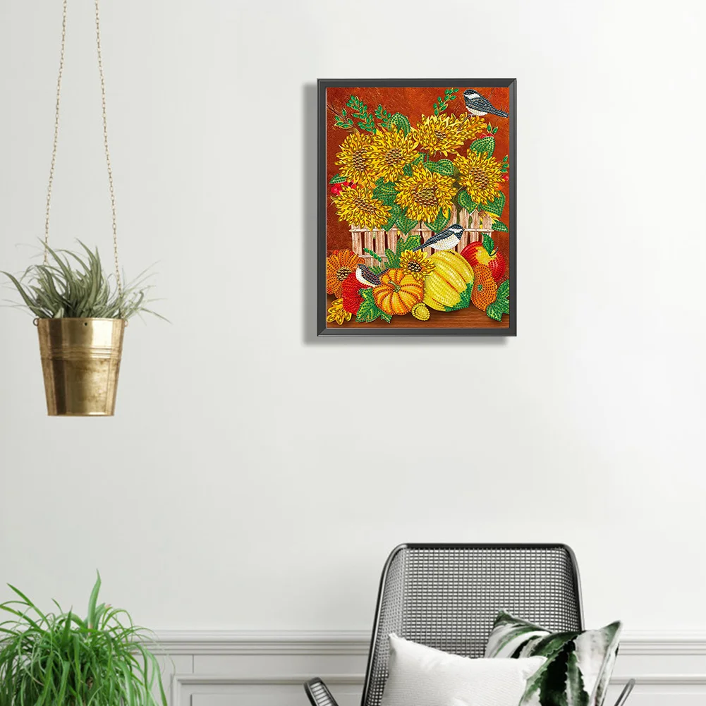 Diamond Painting - Partial Special Shaped Drill - Pumpkin Flora(Canvas|30*40cm)