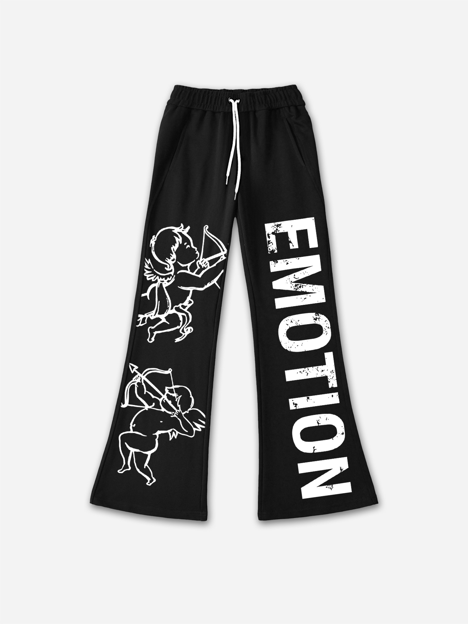 Vintage Unisex Emotion Print Casual Flared Sweatpants - SOPULA