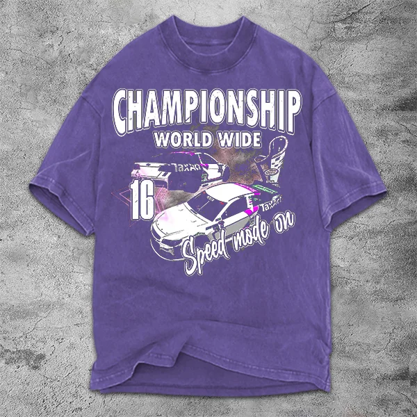Racing Graphic Print Short Sleeve T-Shirt