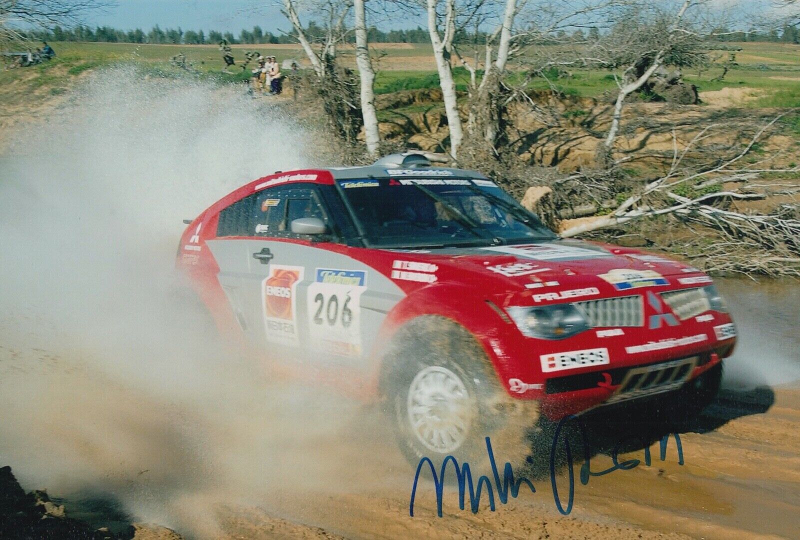 Miki Biasion Hand Signed 12x8 Photo Poster painting Rally Autograph Mitsubishi 1