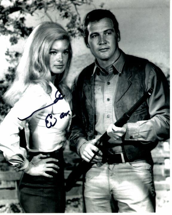 LINDA EVANS Signed Autographed THE BIG VALLEY AUDRA BARKLEY w/ LEE MAJORS Photo Poster painting