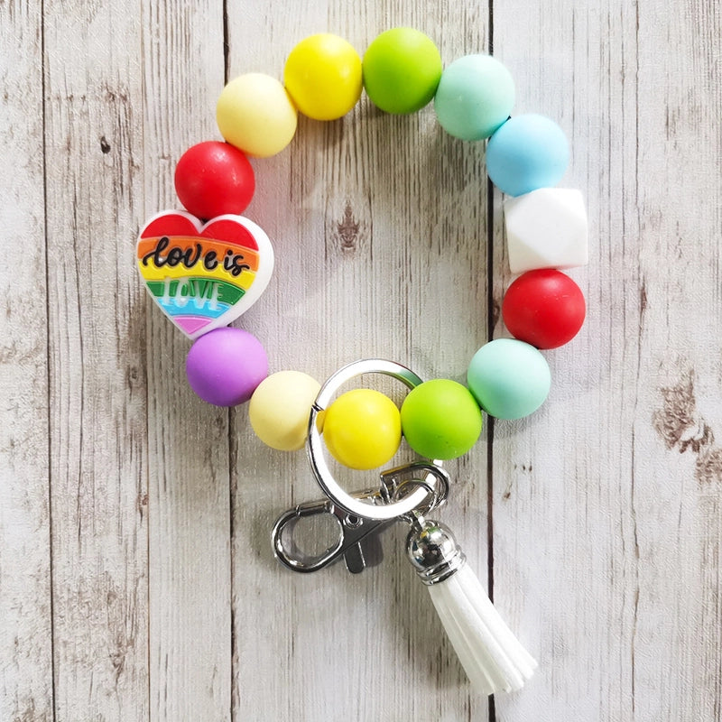 Classic Style Animal Alloy Wooden Beads Silica Gel Bag Pendant Bracelets Keychain