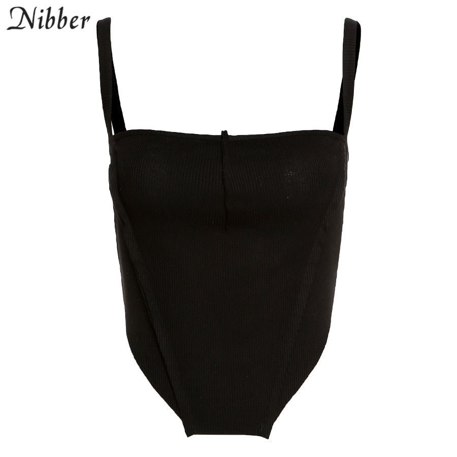 Nibber Sexy Club Wear Cotton See through Crop Top For Womens Camisole Fashionable chic Rib Knit Basic Tank Top Home Wear Female